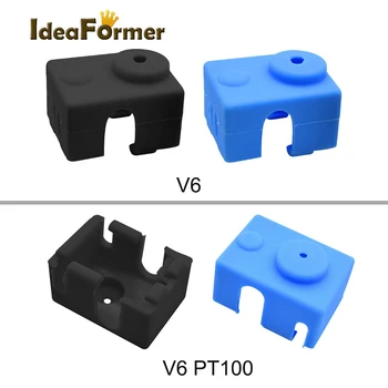 Детали 3D-принтера Силиконовый Носок для Нагревательного блока V6 или V6 PT100, синий/Черный, Сохраняющий тепло Чехол, Официальный/Неофициальный Рукав Блока