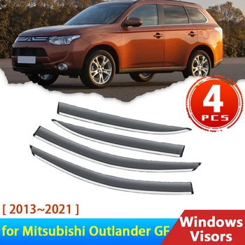 Дефлекторы для Mitsubishi Outlander 3 III GF 2013 ~ 2021 Аксессуары Автомобильные Ветровые Козырьки От Дождя Защита Бровей Козырек Защитная Крышка