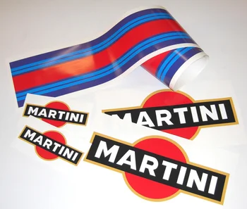 Для 1 комплекта MARTINI LE MANS в полоску, полный комплект автомобильных ламинированных наклеек, наклейки porsche tvr