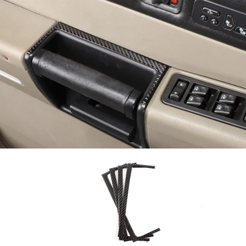 Для 2003-2007 Hummer H2 Мягкая Внутренняя ручка двери автомобиля из углеродного волокна Рамка Наклейка Аксессуары для интерьера автомобиля 4шт