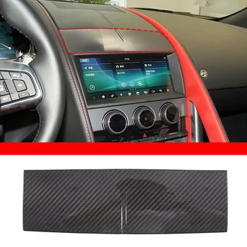Для 2013-2022 Jaguar F-TYPE, навигационный экран из настоящего углеродного волокна, верхняя декоративная крышка, автомобильные аксессуары