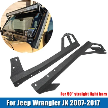 Для 50-дюймовых Прямых светодиодных световых Полос Держатель Кронштейна для Jeep Wrangler JK 2007-2017 A-образная стойка Лобового стекла Кронштейн световой полосы