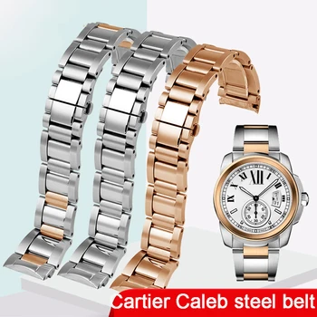 Для Cartier Caleb стальной ремешок Для Часов W7100037 W7100041 W7100015 Металлические Браслеты Для Часов Мужские Из Высококачественной Нержавеющей Стали 23 мм