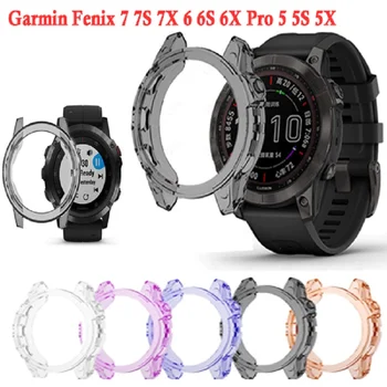 Для Garmin Fenix 6 6S 6X 6 Pro 6S Pro 6X Pro 5 5S Смарт-часы Защитная Рамка Мягкий Кристально Чистый Чехол из ТПУ для 7 7S 7X
