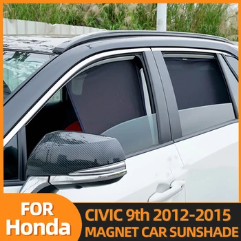 Для Honda CIVIC 9th 2012-2015 Магнитные автомобильные оконные шторы Солнечный солнцезащитный козырек Теневая сетка Затенение стекла Защита от Солнца