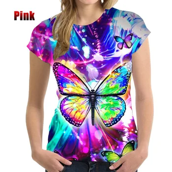 Женская футболка с 3D принтом Бабочки, женские мягкие комфортные футболки с животными