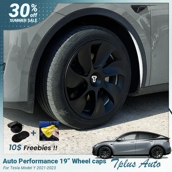 Колпак 2023 Tesla, 4шт, 19-дюймовый сменный колпак для колеса, Автомобильная крышка с полным ободом для Tesla Model Y, Аксессуары 2023