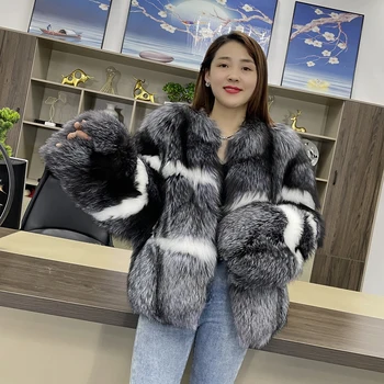 Корейский дизайн, Роскошные знаменитости 2023, Винтажные женские пальто и куртки из натурального лисьего меха, женская одежда, верхняя одежда