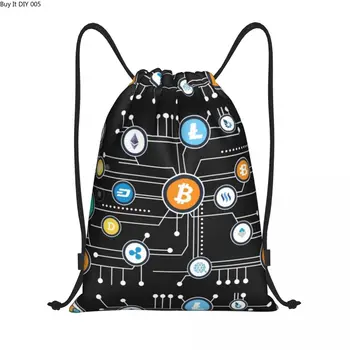Криптовалюта, Биткоин, Альткоин, Блокчейн, логотип, рюкзак на шнурке, Спортивная сумка для мужчин и женщин, сумка для покупок Ethereum
