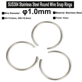 Круглые проволочные защелкивающиеся кольца из нержавеющей стали SUS304 Диаметр проволоки φ1.0mm