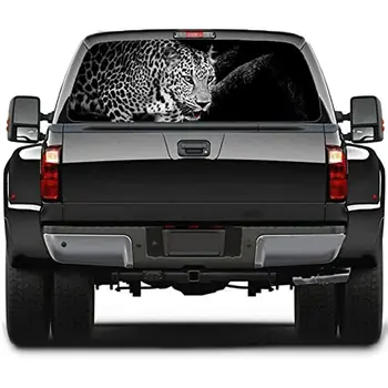 Леопардовая наклейка на заднее стекло Автомобиля Грузовика, Реалистичная графическая наклейка на окно, Перфорированная Виниловая наклейка на заднее окно для C