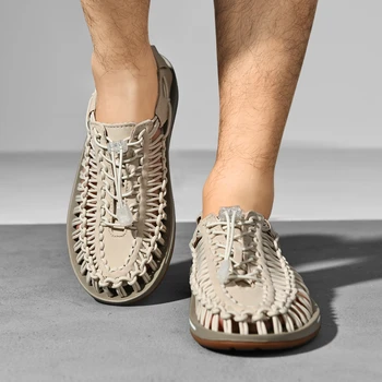 Мужская обувь 2023, Высококачественные мужские сандалии с резинкой в Римском стиле, Летняя Новинка, Повседневные сандалии, Мужская обувь с узкой резинкой, Мужская