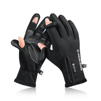 Мужские и женские Уличные Водонепроницаемые перчатки с сенсорным экраном, открытые для пальцев, Зимние флисовые перчатки для мотоциклетных гонок, катания на лыжах