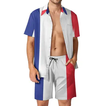 Мужской пляжный костюм с французским флагом Премиум-класса, брючный костюм из 2 предметов, высококачественные покупки, размер Eur