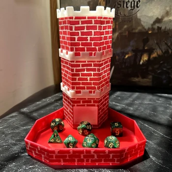 Набор DnD Dice Tower Kit - Рождественское издание с Красной Дымовой трубой и набором кубиков из 7 шт.