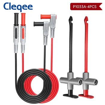 Набор тестовых проводов для мультиметра Cleqee P1033A с крючком для прокола, 4 мм разъем типа 