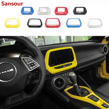 Навигационный экран салона автомобиля Sansour, панель GPS, Декоративная рамка, наклейка на крышку для Chevrolet Camaro 2017, Аксессуары для укладки