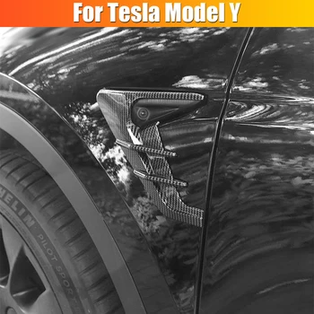 Наклейки на боковую камеру автомобиля, чехлы из углеродного волокна, боковой спойлер, крыло, декоративные защитные ограждения, Автоаксессуары для Tesla Model 3 Y