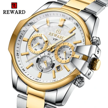 Новый дизайн НАГРАДНЫЕ VIP Деловые мужские наручные часы с хронографом, Светящиеся спортивные часы для мужчин, Водонепроницаемая нержавеющая сталь