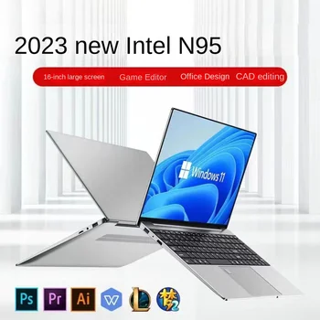 Ноутбук Intel N95 16 Дюймов 8G 16G 32G RAM Офисный Обучающий Компьютер Windows 10 11 Pro Игровой Ноутбук 2.5K 2520X1680 IPS Экран