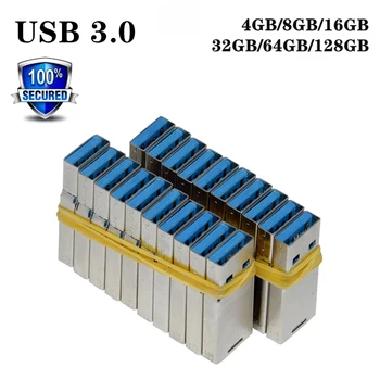 Оптовая продажа 10-100 шт Подключи и играй USB3.0 Высокоскоростная флэш-память 8G 16GB 32GB 64GB 128G Короткий U-диск с полуфабрикатным чипом Pendrive