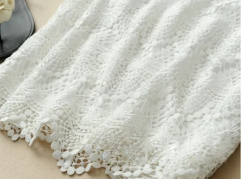 Осенне-зимняя мода, гидротропная белая ткань 120 см, кружевная ткань, вечернее платье, цельное платье, ткань для одежды