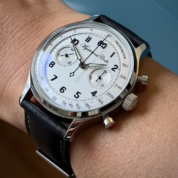 Пилотные часы с хронографом Мужские St19 Chrono Военные часы 40 мм Механические наручные часы 1963 Ретро Часы ВВС Таинственный код