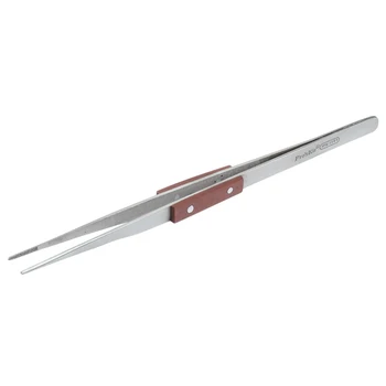 Пинцет Pro'sKit 1PK-119T (200 мм), деревянная ручка, острый изогнутый пинцет из нержавеющей стали