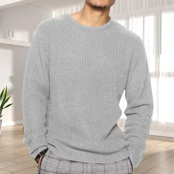 Повседневный свитер, уютный мужской вязаный свитер, мягкий теплый Стильный дизайн средней длины для осени-зимы, безусадочный свитер
