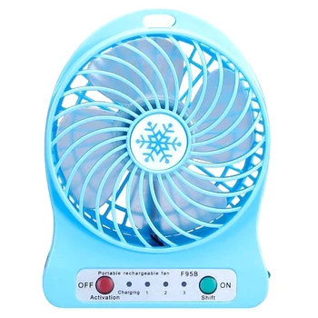 Портативный перезаряжаемый мини-вентилятор Воздушный охладитель Мини-настольный вентилятор USB-охлаждения Перезаряжаемые ручные вентиляторы синий