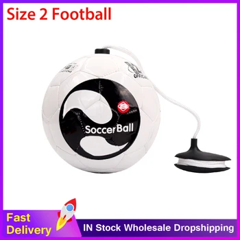Размер 2 Футбольный тренировочный мяч Удар Футбольный мяч ТПУ Футбольная веревка Touch Solo Kickwith String Тренировочный пояс для начинающих