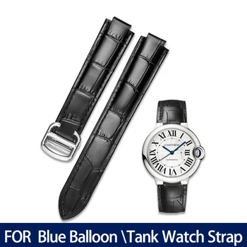 Ремешок для часов Cartier TANk SOLO BALLON BIEU из натуральной кожи, Цепочка для часов, Складная Пряжка, Ремешок Для Часов, браслет для часов, ремень
