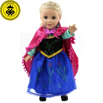 Ручная работа, 18-дюймовая кукольная одежда для девочек, платье принцессы Анны Эльзы, подходит для 18-дюймовой куклы для девочек, 5 вариантов стиля D-6