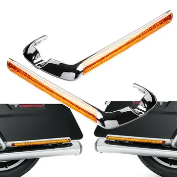 Седельная сумка светодиодный боковой габаритный фонарь Янтарный объектив Для Harley Touring FLHR 2014-2020