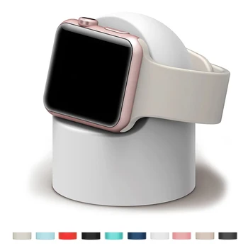 Силиконовый Держатель Подставки для зарядки Apple Watch Series 6 SE 5 4 3/2/1 Подставка Nightstand Keeper Домашняя Зарядная док-станция для iWatch Modern