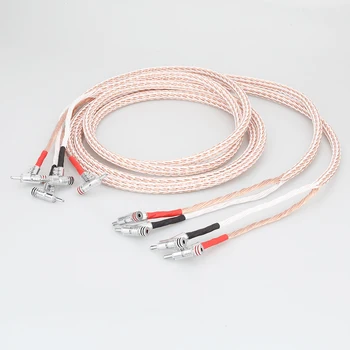 Соедините 12TC кабель аудиофильской колонки из меди HI-End 7N OCC с кабелем акустической системы с прямоугольной вилкой типа 