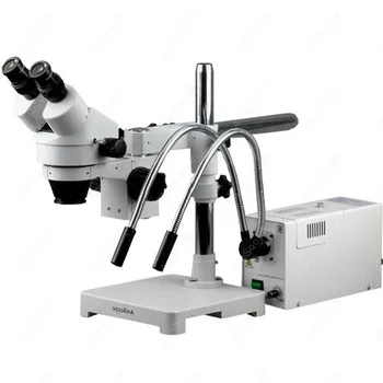 Стереомикроскоп-AmScope поставляет стереомикроскоп 3,5 X -90X на стреле с волоконно-оптическим Y-образным светильником