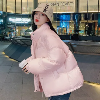 Хлебная куртка, Короткая Демисезонная пуховая куртка с хлопковой подкладкой, Женская Свободная зимняя куртка в корейском стиле, Новинка 2021 года