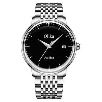 Швейцарские брендовые минималистичные деловые Полностью автоматические механические часы, мужской стальной ремешок, Водонепроницаемые полые мужские механические часы Olika