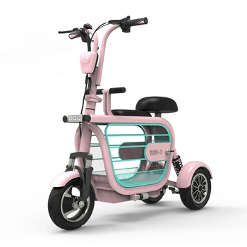 Электрический трехколесный велосипед для родителей и детей, электровелосипед для домашних животных, электровелосипед для пригородных поездок, литиевая батарея 48 В, мотор 400 Вт, электрический трехколесный велосипед