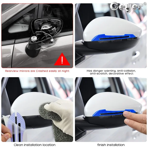Автомобильные светоотражающие наклейки, предупреждающая о столкновении лента, бесследная защитная наклейка, предупреждающая о зеркале заднего вида автомобиля - 3