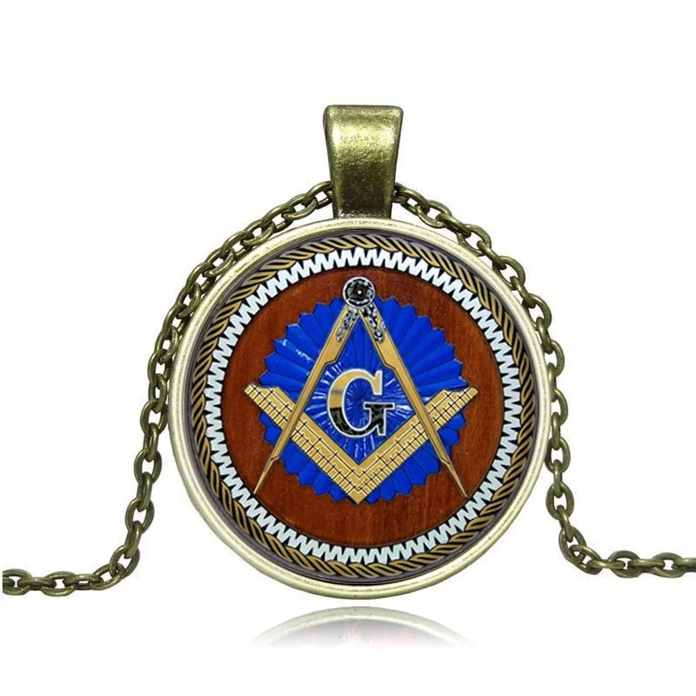 Антикварные бронзовые масонские кварцевые часы, Модные карманные часы Mason, подвеска для масонов - 3