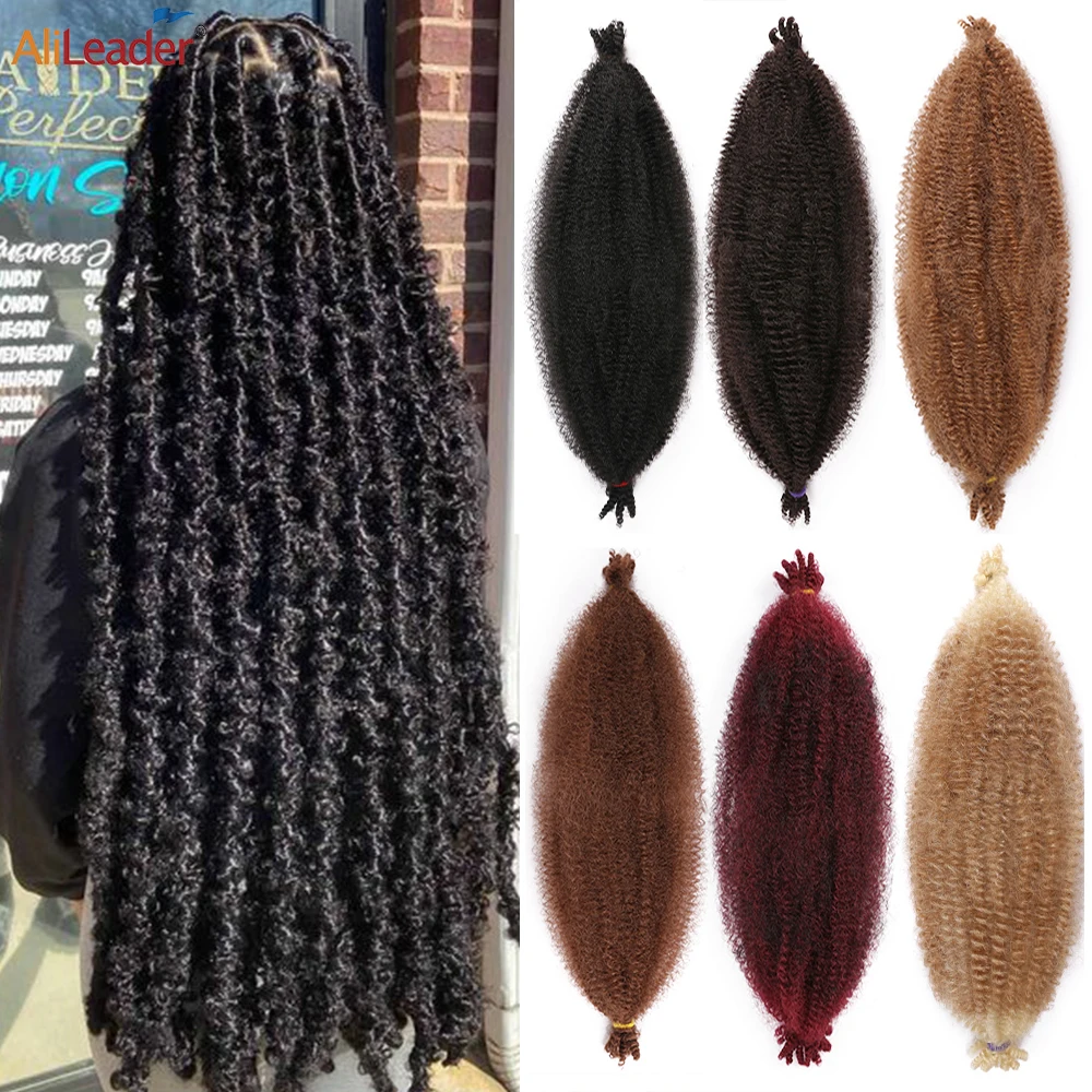Дешевые Волосы Для Плетения Марли Для Африканских Косичек Синтетические Пружинистые Афро Твист Кудрявые Волосы Марли Для Искусственных Локонов, Связанные Крючком - 0