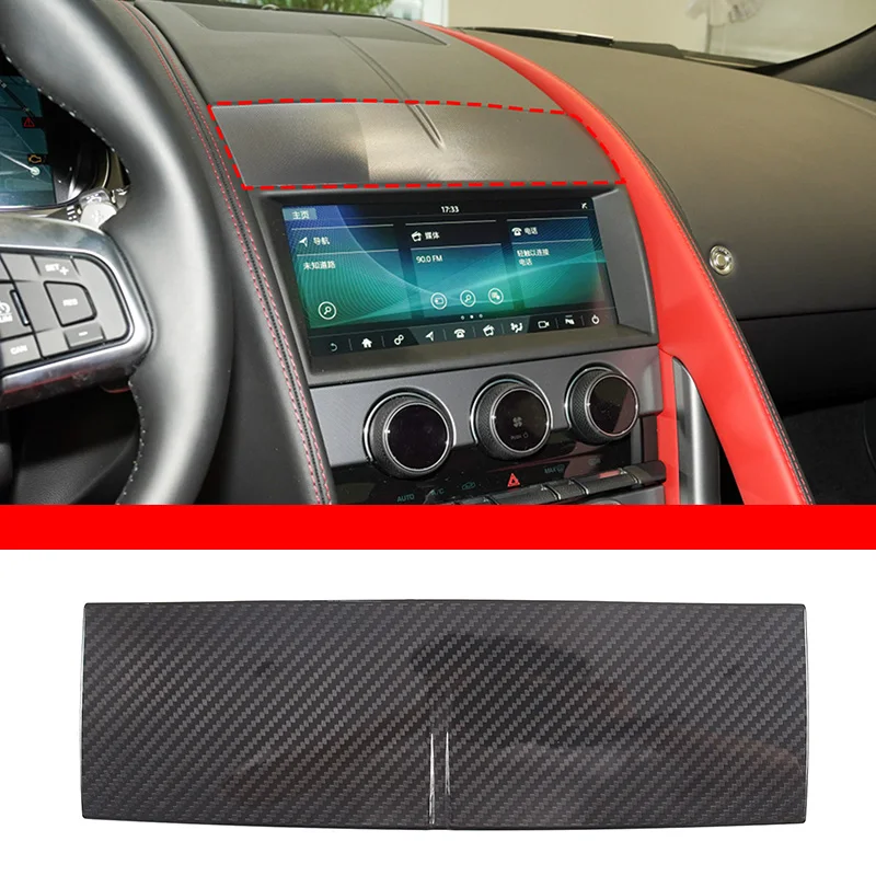 Для 2013-2022 Jaguar F-TYPE, навигационный экран из настоящего углеродного волокна, верхняя декоративная крышка, автомобильные аксессуары - 0