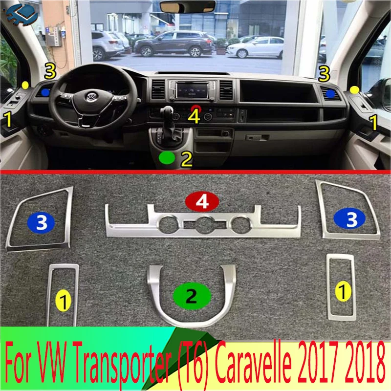 Для Фольксваген Транспортер (T6) Caravelle 2017-2022 Декоративная отделка салона автомобиля из нержавеющей стали - 0
