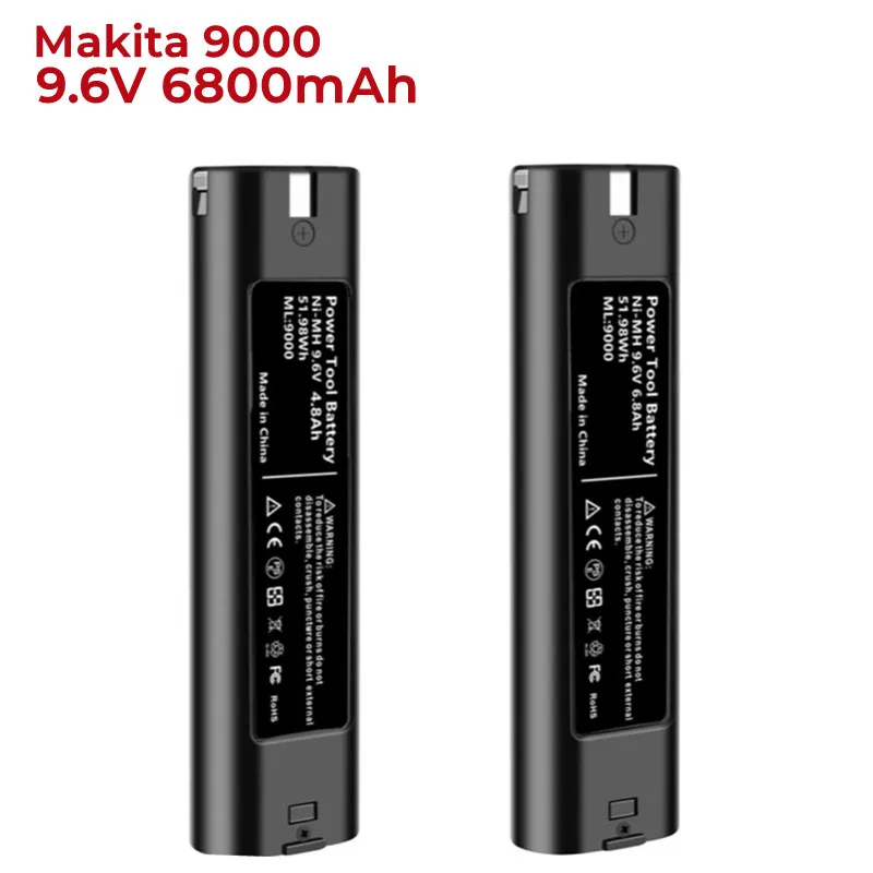 Заменитель Ni-Mh аккумулятора 9,6 В 6,8 Ач для Makita 9000 9002 9033, 6095D 6096D 6093D 6012HD DA391D 5090D 4390D 5090D 8402VD ML902 - 0