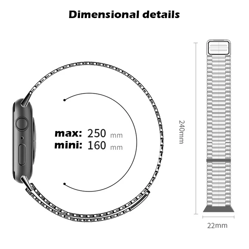 Металлический Ремешок с Петлей Для Apple Watch Ultra 8 7 45 мм 41 мм Магнитный браслет Из нержавеющей Стали iWatch 6 5 4 SE 44/42 мм 40/38 мм Ремешок 49 мм - 2