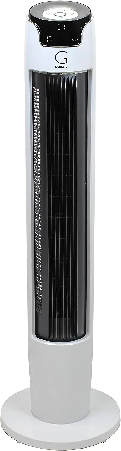 Мощный 43-дюймовый осциллирующий вентилятор с технологией Max Air Quiet и пультом дистанционного управления, белый (G5TOWERFAN) - 0