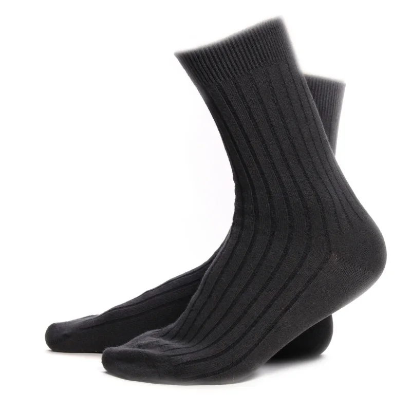 Мужские носки из бамбукового волокна, деловые носки среднего размера Four seasons, мужские носки, черные чулки, дышащие повседневные мужские носки - 0