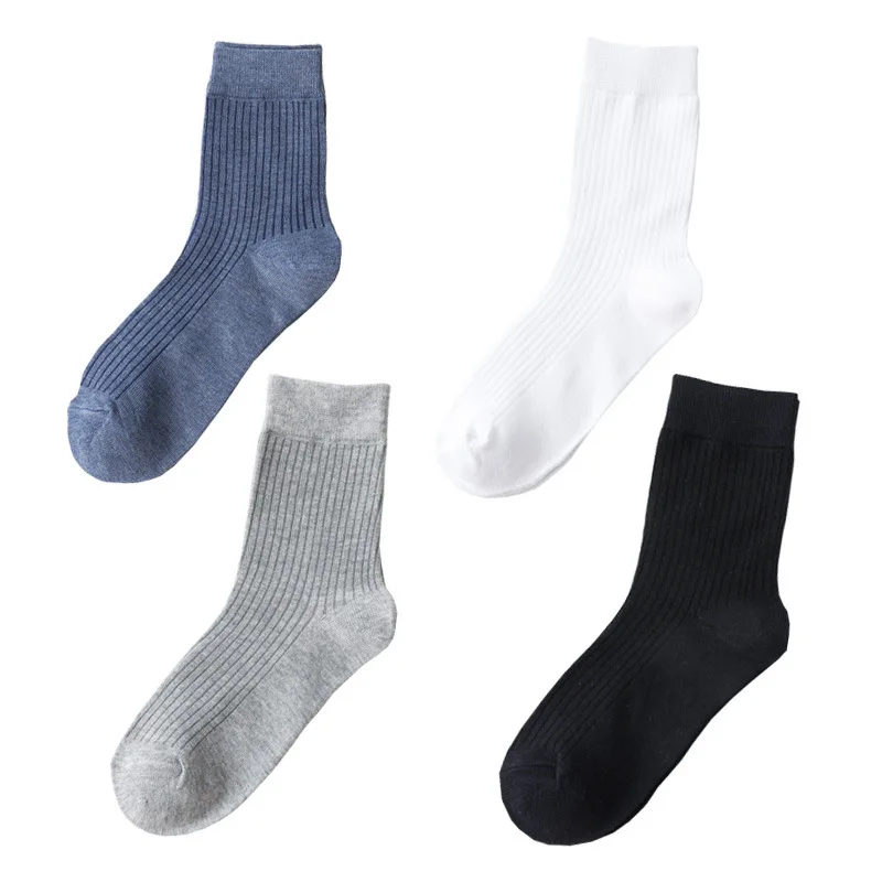 Мужские носки из бамбукового волокна, деловые носки среднего размера Four seasons, мужские носки, черные чулки, дышащие повседневные мужские носки - 2